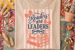 Readers Are Leaders Png, Book Lover Sublimation Png. Product Image 2