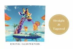 Funny Giraffe Tumbler Wrap, Summer Animals Tumbler Design Product Image 3