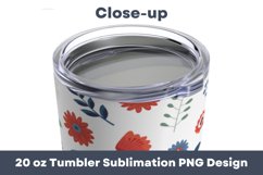 Flower Pattern 20 oz Tumbler Sublimation PNG Product Image 3