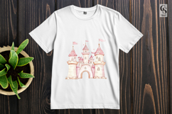 Pink Watercolor Fairy Castle Clipart Sublimation PNG Product Image 3