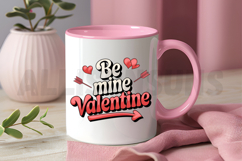 Retro Be Mine Valentine Design With Hearts And Arrows Product Image 3
