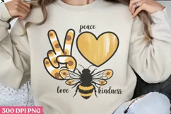 Peace Love Kindness PNG, Sunflower Quotes Sublimation PNG Product Image 1