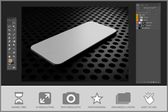 Phone Mockup Perforated Surface Product Image 3