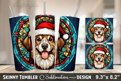 Stained Glass Christmas Dog Wrap - Stained Glass Tumbler Product Image 1