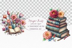 14 Magic Books Clipart, Vintage Books clipart Product Image 3