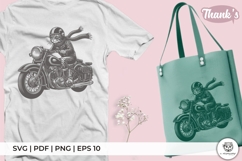 Cool Cat Rider on Classic Motorcycle Product Image 3