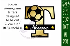 Football or Soccer Capital Monogram Letter T SVG Product Image 3