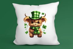 St Patricks Day Highland Cow Clipart, Highland Cow Clipart Product Image 3