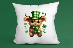 St Patricks Day Highland Cow Clipart, Highland Cow Clipart Product Image 3