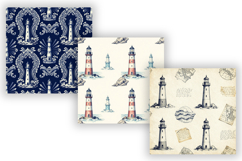Lighthouse Digital Paper Pack, Coastal Beacon Seamless Product Image 3