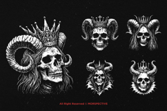10 Bundle Dark Art Queen Skull Horn Crown Women Death Prince Product Image 5