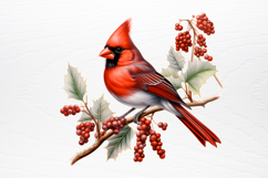 Christmas Cardinal Watercolor Clipart PNG Product Image 3