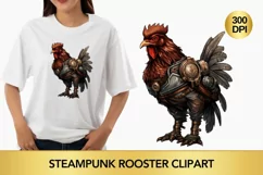 Steampunk rooster Clipart, steampunk Animal png Product Image 1