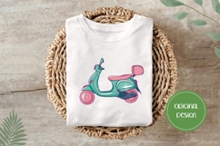 Hand Drawn Scooter Illustration, Cartoon Scooter PNG Product Image 3