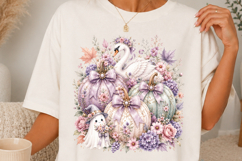, Swan Ghost Halloween Sublimation Art SVG Product Image 3