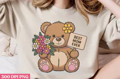 Best mom ever PNG ,Cute Animals Mothers Day Clipart PNG Product Image 3