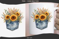 Autumn denim pocket png design for T-shirts Product Image 3