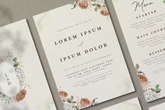elegant wedding invitation card with roses watercolor Product Image 3