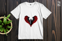 Gothic Bat Wing Heart Illustration Clipart Sublimation PNG Product Image 2