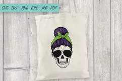 Halloween svg, Mom life svg, Momster svg, Mom Messy Bun svg Product Image 3
