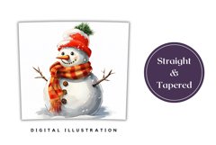 Christmas Tumbler Wrap Design, Snowman Sublimation Tumbler Product Image 3