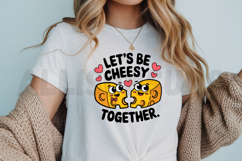 Cartoon Cheese Couple Vector Illustration With Hearts Product Image 3
