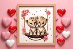 Valentine Animal On Swings Clipart, Valentine Animal Clipart Product Image 3