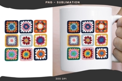 Crochet granny squares png design for T-shirts Product Image 3