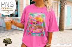 Tropical Leopard png, Pink Pool Float Summer Design DTF Product Image 3