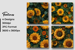 Autumn Sunflowers Pattern Digital Papers Product Image 3