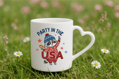 4th of July Party USA Patriotic Raccoon PNG Sublimation Desi Product Image 3