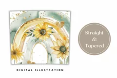 Watercolor Rainbow Tumbler Design, Cute Sunflowers Tumbler Product Image 3
