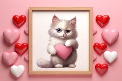 Valentine Cat Peeking Around Clipart Product Image 3