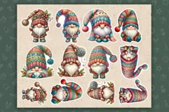 Christmas Gnome. Print & Cut Stickers PNG Product Image 2