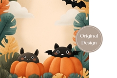Cute Halloween Tumbler Wrap, Pumpkins Tumbler Sublimation Product Image 3