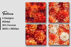 Red Autumn Floral Digital Paper Product Image 3