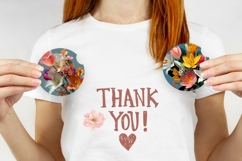 Floral Car Coaster Template, Cartoon Flowers Coasters Product Image 3