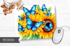 Sunflowers And Leaf Details Mouse Pad PNG Design Product Image 1
