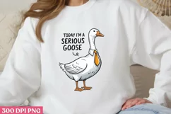 TODAY I'M A SERIOUS GOOSE PNG,Funny Goose Sublimation PNG Product Image 1