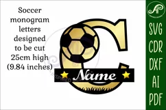 Football or Soccer Capital Monogram Letter C SVG Product Image 3