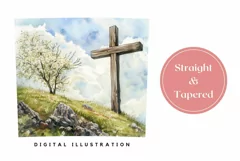 Wooden Cross Tumbler Wrap Design, Religious Sublimation PNG Product Image 3