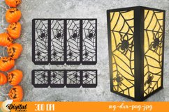 Halloween lanterns Paper cut design. 3D Spider Design. Product Image 1