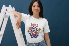 Colorful Wildflower Bouquet Embroidery Design Product Image 3