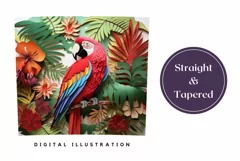 3D Parrot Tumbler Wrap, 3D Bird Tumbler, 3D Tropical Wrap Product Image 3