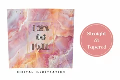 Pink Marble Tumbler Wrap, I Can And I Will Tumbler Design Product Image 3