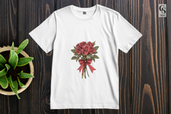 Red Rose Bouquet Floral Clipart Sublimation PNG Product Image 2