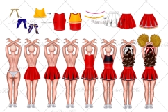 Cheer Sisters Clipart, Cheerleaders DIY Clipart Product Image 5