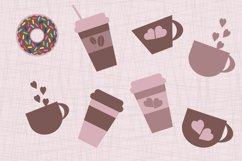 brown and pink Coffee cups clipart Product Image 3