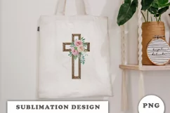 Watercolor Floral cross Png clipart Product Image 3