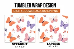 Butterfly pattern tumbler wrap sublimation design Product Image 3
